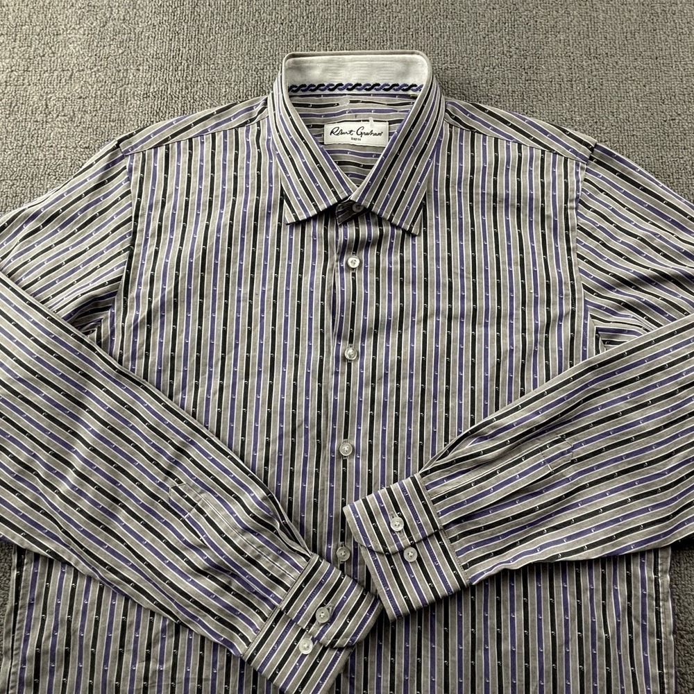 Robert Graham Shirt Adult Medium Button Up Long Sleeve Luxury Casual Men's - Picture 3 of 14